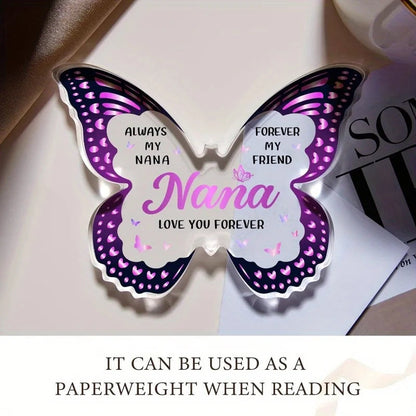 Nana Gifts from Grandkids – Butterfly Acrylic Plaques. Birthday, Valentines, Mother's Day, Xmas, Thanksgiving from Grandkids. Good Vibrations