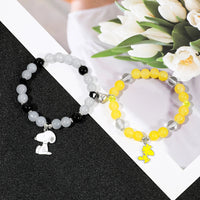 2pcs Magnetic Snoopy Couple Friendship Bracelets Holiday Gift Cartoon Character Wristwear Unisex Good Vibrations
