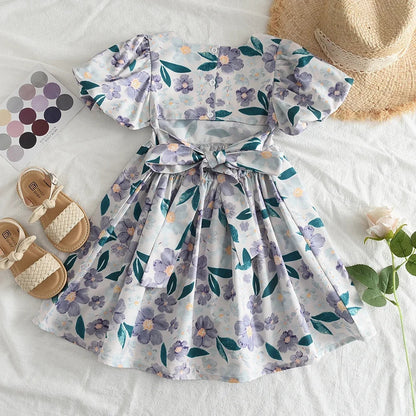 Bear Leader Rose Pink Plaid Bow Dress Elegant Lolita Child Big Girls Midi Dress Children Dresses Teens Party Princess Sundress Good Vibrations