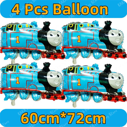 Thomas Birthday Decorations Cartoon Train Balloons Paper Tableware Stickers Backdrop For Kids Boy Girl Party Supplies Toy Gifts Good Vibrations