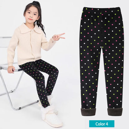 SheeCute Girls Winter Warm Pants Kids Fleece Lined Leggings for 3-11 Years SCW8101 Good Vibrations