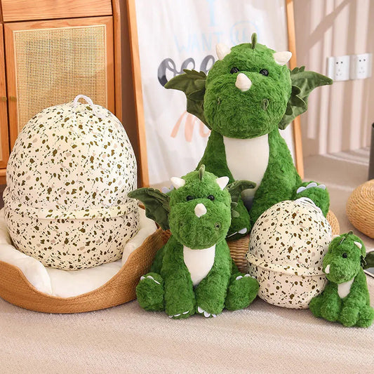 2 In 1 Dinosaur Plush Green Baby Dino In A Dragon Egg Stuffed Toy Cute Hugging Sleeping Doll Christmas Halloween Gifts For Gifts Good Vibrations