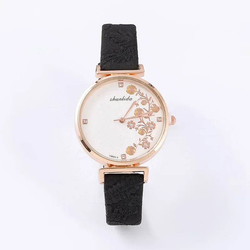 Fashion Butterfly Women Watches 2025 Simple Brown Quartz Watch Vintage Leather Ladies Wristwatches Clock часы женские наручные Good Vibrations