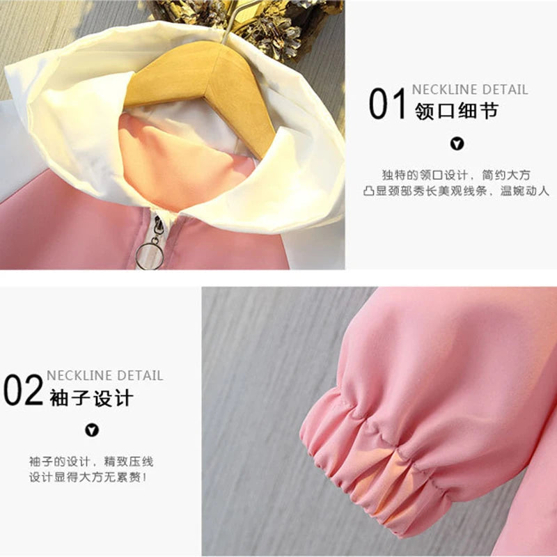 Strawberry Rabbit Baby Girls Jacket Cute Cartoon Windproof Outerwear Hooded Zipper Girls Coat 1 2 3 4 5 6 Years New Kids Clothes Good Vibrations