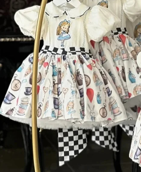 Baby Girl Summer Cartoon Carousel Embroidery Printed Turkish Vintage Princess  Dress for Birthday Party Eid Photography B87 Good Vibrations