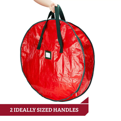 Durable Foldable Christmas Wreath Storage Bags Waterproof Dustproof Round Decoration Storage Bag with Handles Storage Bag Good Vibrations