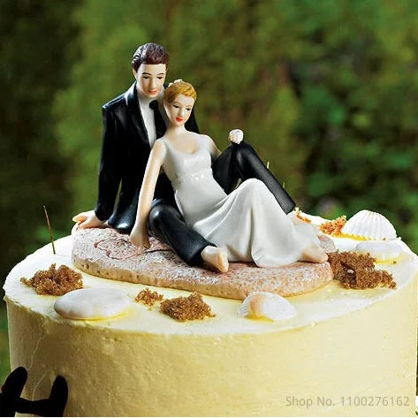 Cake Toppers Dolls Bride and Groom Figurines Funny Wedding Cake Toppers Stand Topper Decoration Supplies Marry Figurine Good Vibrations