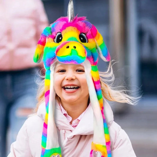 Hats For Autumn And Winter Warm Accessories Toys For Children Internet Celebrities Cute Rainbow Horses Small Rabbits Ears Hats Good Vibrations