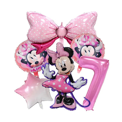 Disney Pink Minnie Mouse One Year Old Birthday Party Supplies Cup Plate Kids Girl Birthday Party Decor Disposable Tableware Set Good Vibrations