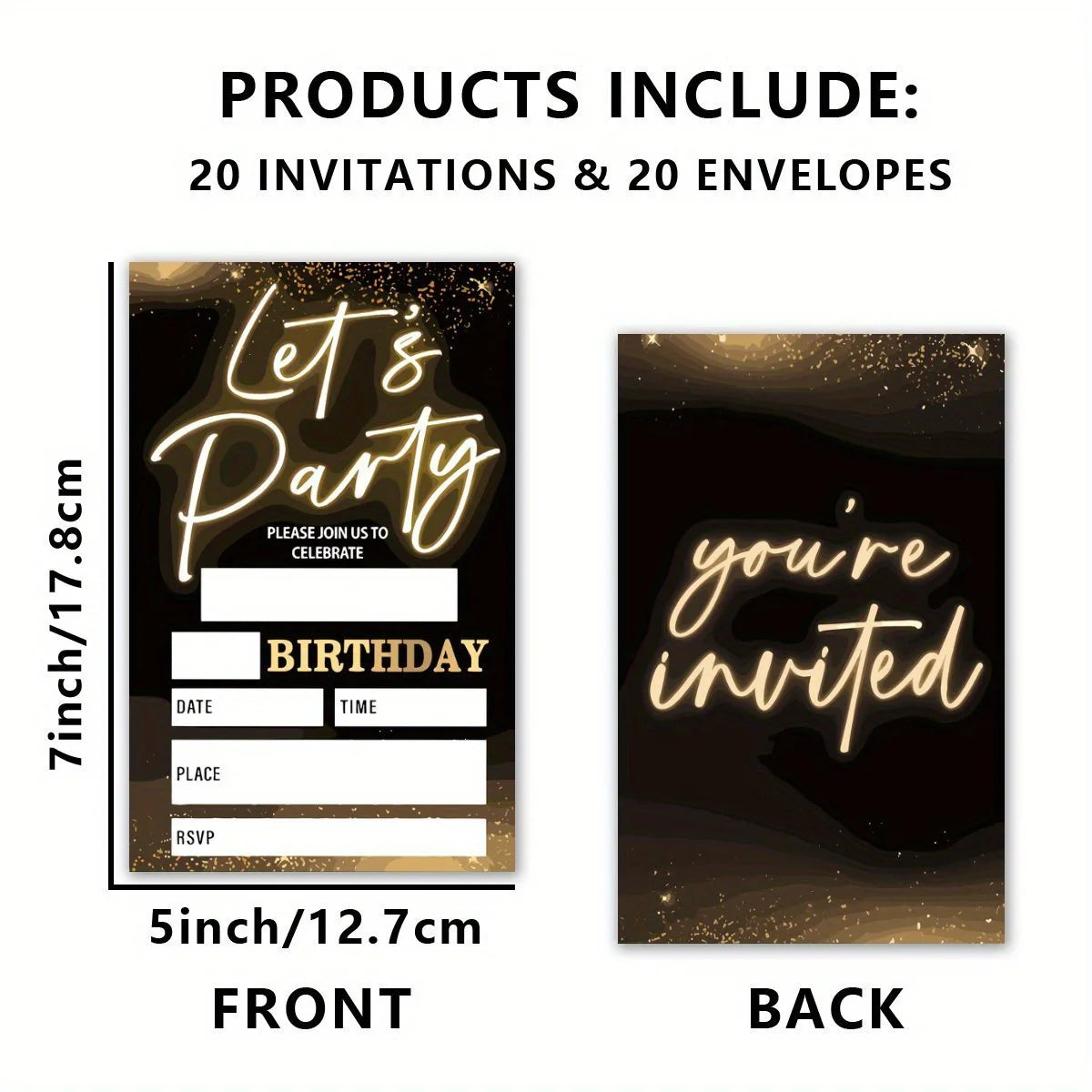 20pcs, Birthday invitation cards, 20 birthday invitation cards with envelopes, bluey birthday party invitations Good Vibrations