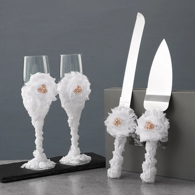 Western-style wedding ceremony goblet bride and groom love witness gift wine glass tableware four-piece suit