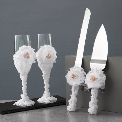 Western-style wedding ceremony goblet bride and groom love witness gift wine glass tableware four-piece suit Good Vibrations