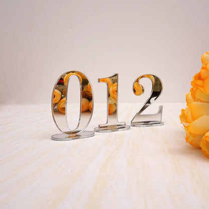 Numbers 1-10/1-20 Base Set Mirror Table Numbers Wedding Birthday Party Table Card Baby Shower Wedding Decoration Number Holder Good Vibrations