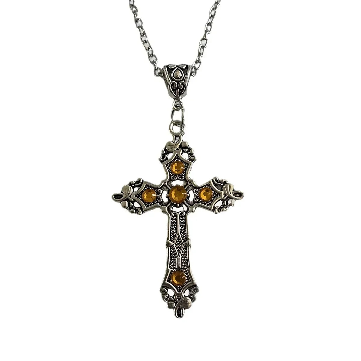 Gothic black ruby cross pendant men's women's for Women, Trendy Layering Pendant Charm Style, Daily Party Gift Evening Wedding Good Vibrations