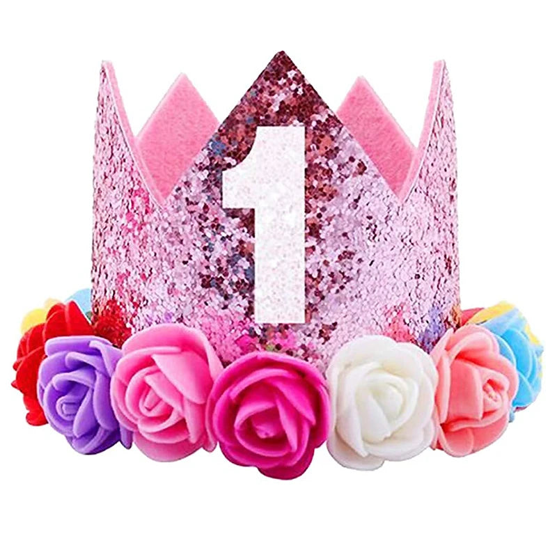 1st Birthday Party Decor Hat Kids 1 2 3 Year Happy Birthday Boy Girl Crown Hat First Happy Birthday Party Baby Shower Decoration Good Vibrations