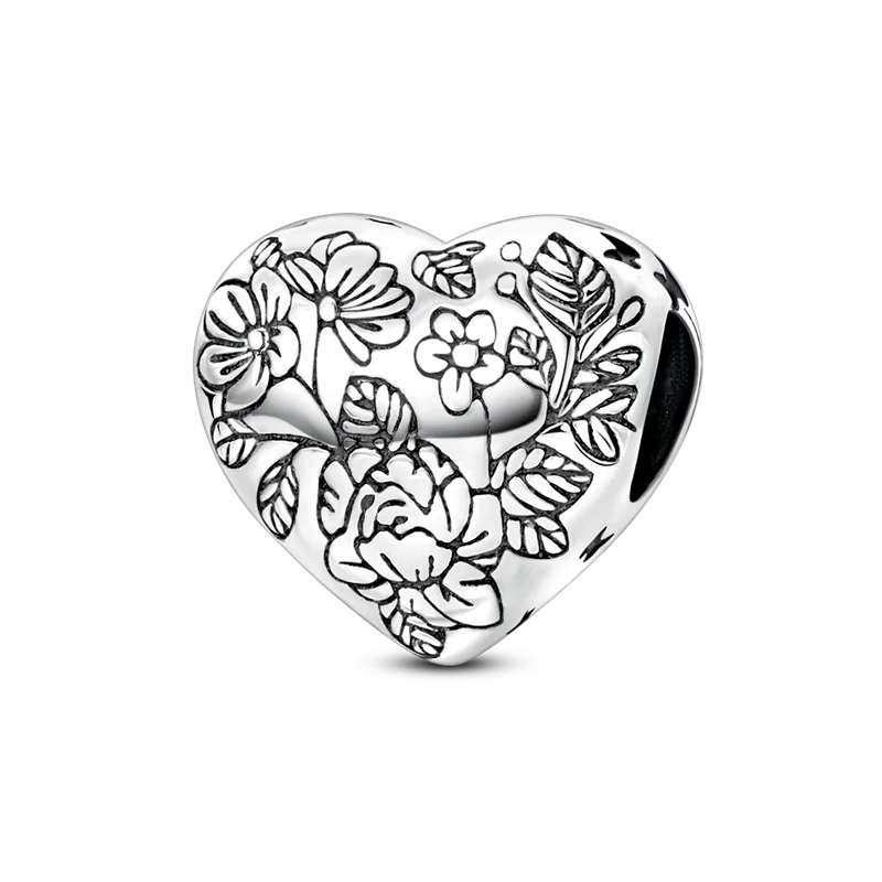 Heart Shape 925 Sterling Silver Family Lover Affection Pendant Charm Beads Fit Original Bangle Bracelet DIY Jewelry For Women Good Vibrations