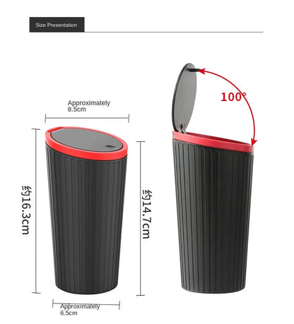 Universal Car Trash Bin Can Mini Auto Dust Organizer Car Interior Rubbish Bag Garbage Container Storage Box Bucket Auto Accessor Good Vibrations