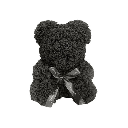 Rose Bear NEW Valentines Day Gifts 25cm Flower Bears Artificial Floral Decorations Mother' DAY Gift For Girlfriend Festival And Good Vibrations
