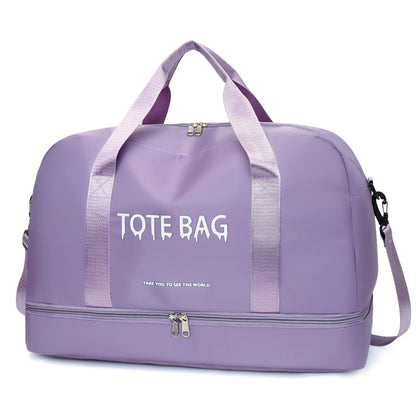 Multifunctional Large-Capacity Travel Duffle Bag with Adjustable Shoulder Strap, Gym Bag for Sports, Vacations & Business Trips Good Vibrations