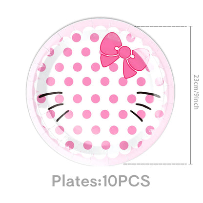Hello Kitty birthday Decoration Kit Hello Kitty Tablecloth Plate Cup Nakpin Gift Bag Baby Shower Girls party favors hello kitty Good Vibrations