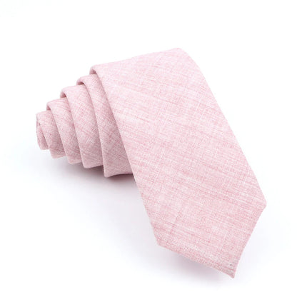 Wed Cotton Tie Solid Color Necktie For Man Woman Blue Pink Yellow Skinny Slim Ties Fashion Wedding Party Gifts Men Accessories Good Vibrations