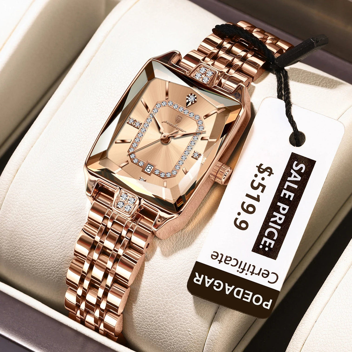 POEDAGAR Luxury Watch For Woman Waterproof Calendar High Quality Ladies Watch Stainless Steel Quartz Women's Watches Elegant+Box Good Vibrations