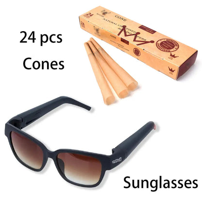 Fashion Sunglasses with Hidden Horn Tube Storage Removable Glasses Holder Rolling Paper Smoking Accessories Good Vibrations Adult Super Store