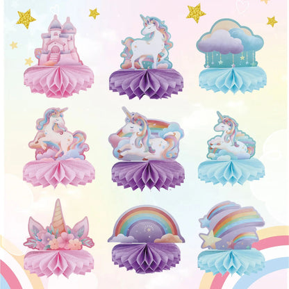 Rainbow Unicorn Honeycomb Ornament Set Rainbow Unicorn Birthday Party Decoration Kids Baby Shower Birthday Party Supplies Good Vibrations