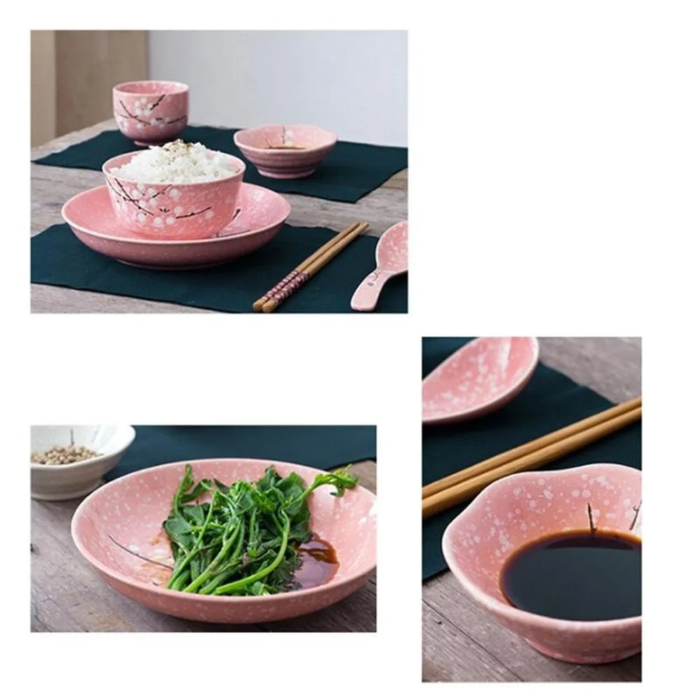 Japanese Style Ceramic Tableware Set Household Cutlery Creative Ceramic Dinnerware dining table dish set dinner set eco friendly Good Vibrations