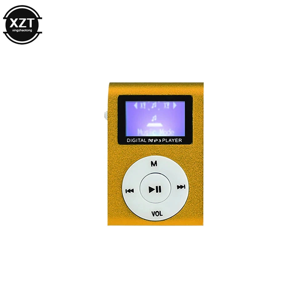 Portable MP3 Music Player Mini Metal Clip MP3 Student Walkman Support  Micro SD TF Card LCD Screen Fashion Sport Music Playe Good Vibrations