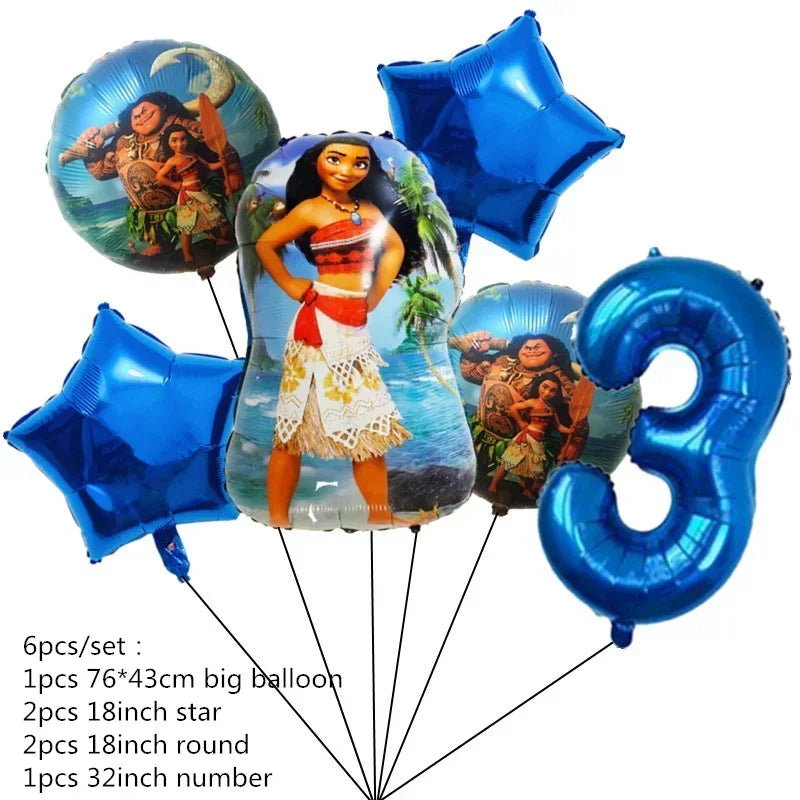 New MINISO Moana Theme Children Birthday Party Disposable Tableware Cup Plate Flag Kids Girls Wedding Party Decoration Supplies Good Vibrations
