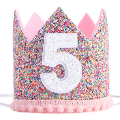 1st Birthday Party Decor Hat Kids 1 2 3 Year Happy Birthday Boy Girl Crown Hat First Happy Birthday Party Baby Shower Decoration Good Vibrations