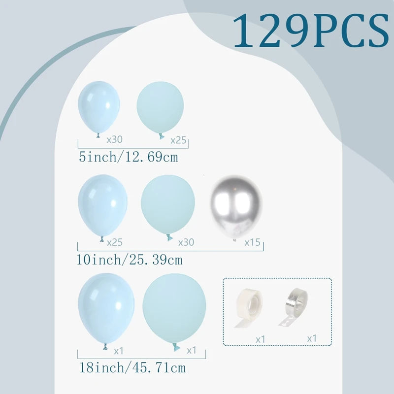 Blue Balloon Garland Arch Kit Macaron Light Blue Balloon Wedding Boy Baby Shower Ocean Birthday Party Decoration Kids Ballons Good Vibrations