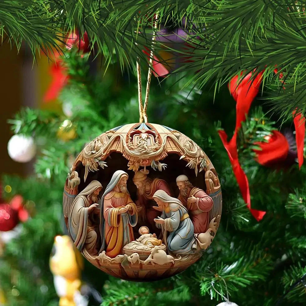 Christmas Tree Pendant Jesus Christ Hanging Ornaments Christmas Tree Ornament Christian Gifts Exquisite Xmas Ornaments Good Vibrations