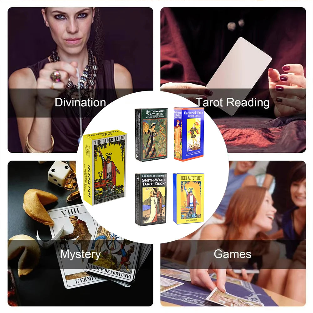 Classic The Rider Waite Tarots With Divination Personal Use Tarot Deck Full English Spanish Version Oracles Deck for Board Game Good Vibrations