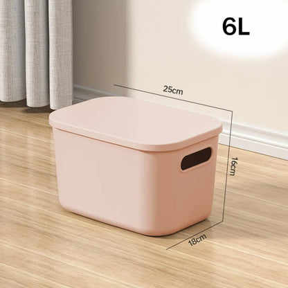 New Home Container Stackable Storage Box Organizer Container With Lid Cover Plastic Good Vibrations