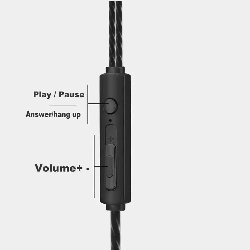 3.5mm Wired Headphones In Ear Headset Wired Earphones with Microphone Bass HiFi Stereo Earbuds Sports In-line Control For Phones Good Vibrations