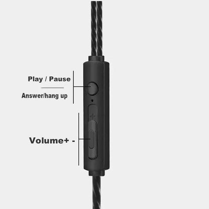 3.5mm Wired Headphones In Ear Headset Wired Earphones with Microphone Bass HiFi Stereo Earbuds Sports In-line Control For Phones Good Vibrations