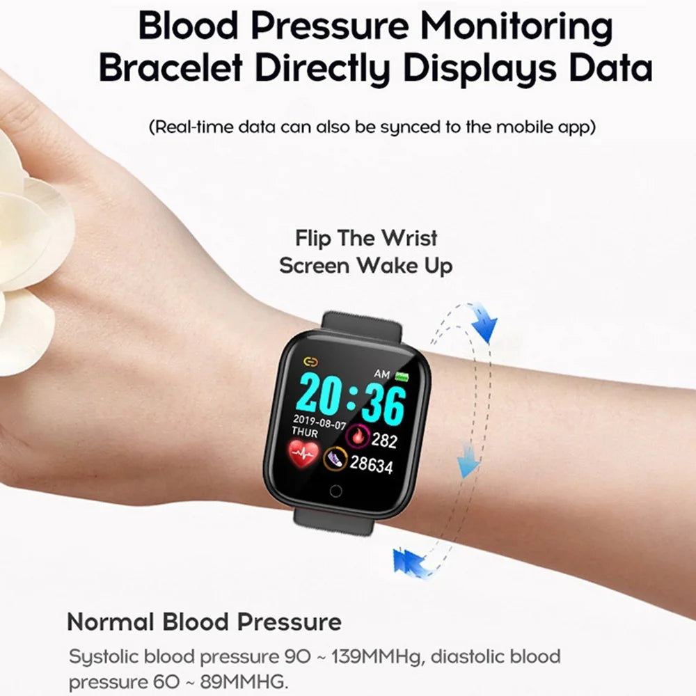 Smart Watches Fitness Bracelet Women Men Bluetooth Connected Phone Music Sports Bracelet Sleep Monitor Y68 Clock Smartwatch D20 Good Vibrations Adult Super Store
