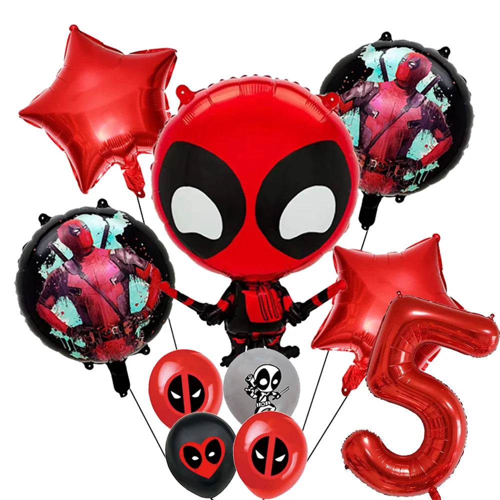 Superhero Deadpool Birthday Party Decor Disposable Tableware Plate Tablecloth Cake Topper Banner Wolverine Boy Kid Party Supplie Good Vibrations