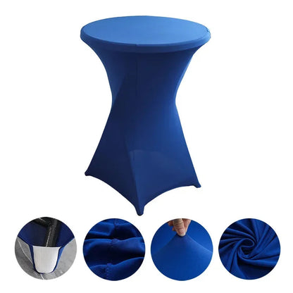 Wedding Birthday Party Decoration Cocktail Spandex Table Covers Round Cloth High Bar Banquet Hotel  Show Solid Colour Good Vibrations