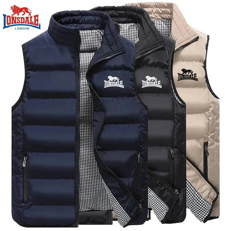 Men's Embroidery Brand High Quality Warm Vest Vest, Autumn and Winter Luxury Fashion Brand, Sleeveless Outdoor Windproof Jacket Good Vibrations