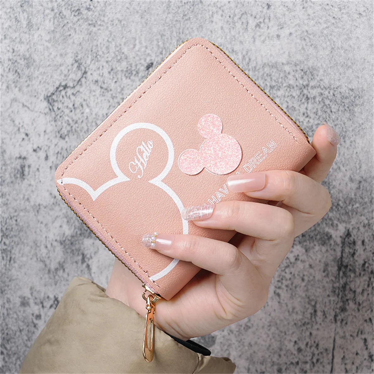 2024 new Japanese and Korean cute cartoon short wallet female mini large-capacity portable student zipper coin purse Good Vibrations
