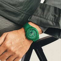 Sporty Men Wristwatch Chronograph Watch Function 3 Eyes Luminous hands Stainless Steel Case Soft Silicone Strap Reloj Good Vibrations