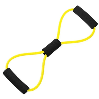 TPE 8 Word Fitness Yoga Gum Resistance Rubber Bands Fitness Elastic Band Fitness Equipment Expander Workout Gym Exercise Train Good Vibrations