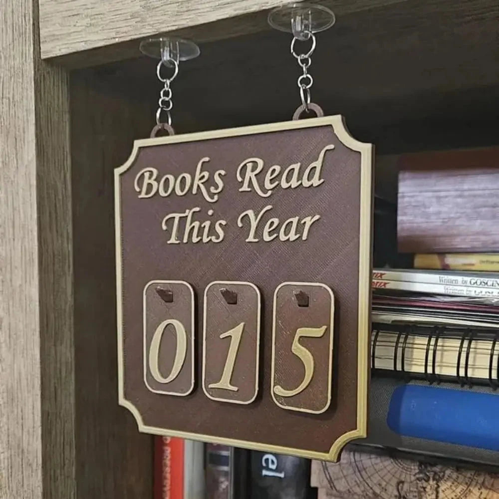 Hanging Bookshelf Counter Books Read This Year Personalized Reading Counter Bookish Decor Bookshelf Sign Reading Plan Management Good Vibrations