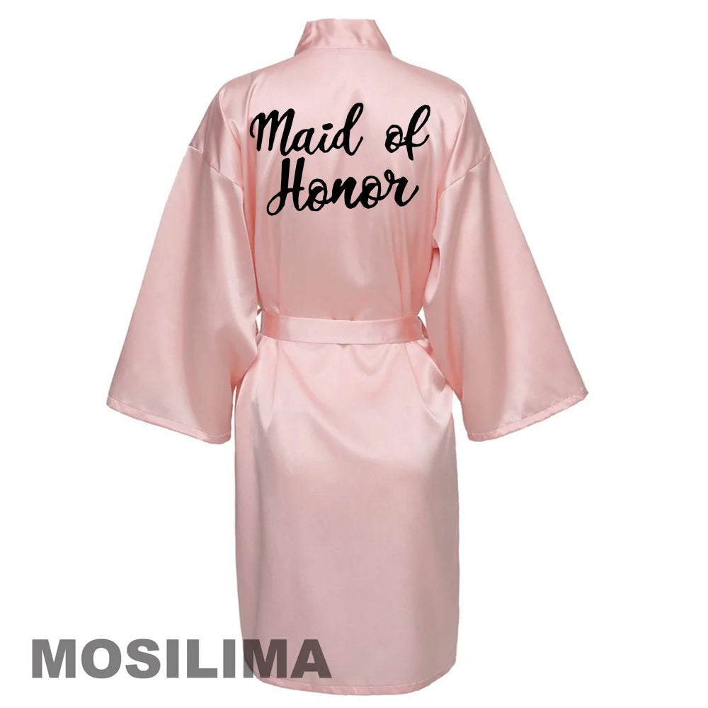 Satin Silk bride robe Wedding Robe Bridesmaid Bride Dressing Gown bridesmaid robes SP002 Good Vibrations