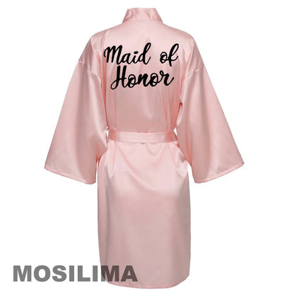 Satin Silk bride robe Wedding Robe Bridesmaid Bride Dressing Gown bridesmaid robes SP002 Good Vibrations