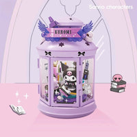 Sanrio Building Blocks Night Light Series Puzzle Assembly Kuromi Pochacco Kawaii Decorative Building Blocks Girl's Birthday Gift Good Vibrations