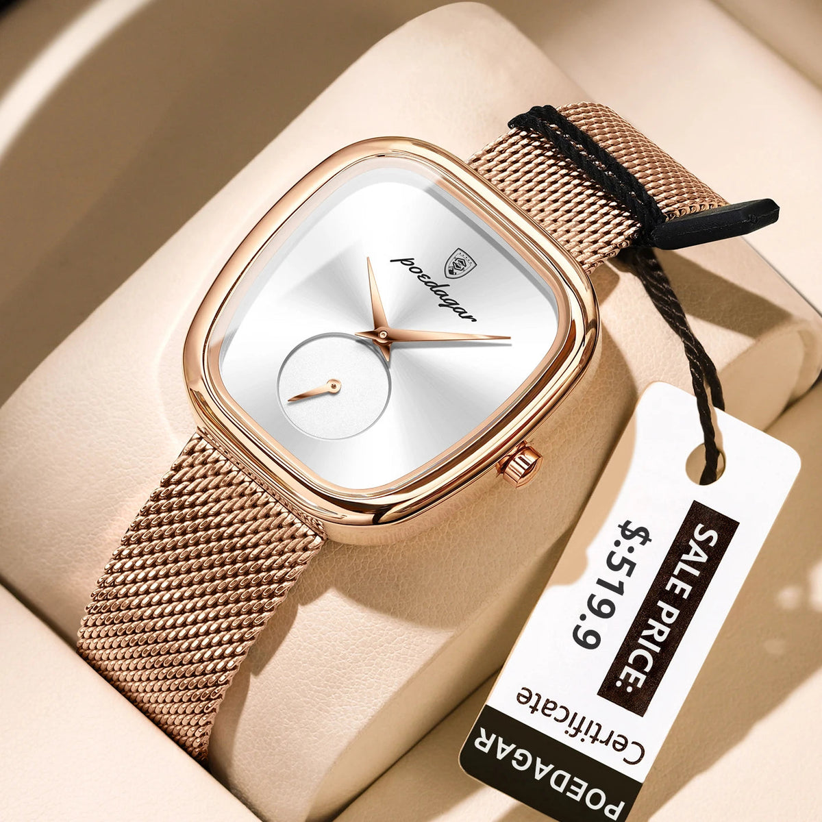 POEDAGAR Luxury Fashion Elegant Ladies Watch Waterproof Watch for Woman Mesh Stainless Steel Quartz Women's Watches Female Reloj Good Vibrations